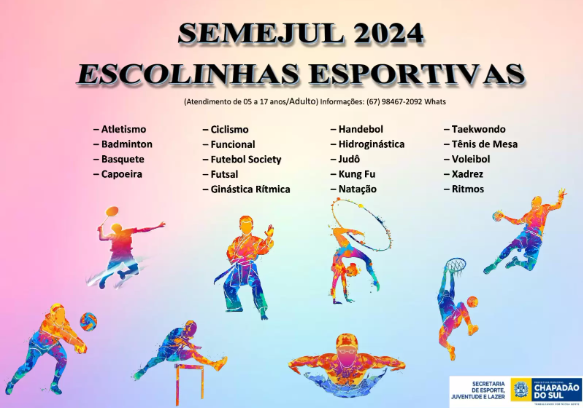 Imagem de compartilhamento para o artigo Prefeitura abre vagas para Escolinhas Esportivas em Chapadão do Sul; veja como participar da MS Todo dia